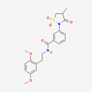 molecular formula C21H24N2O6S B3302952 N-[2-(2,5-dimethoxyphenyl)ethyl]-3-(4-methyl-1,1,3-trioxo-1lambda6,2-thiazolidin-2-yl)benzamide CAS No. 919629-95-1