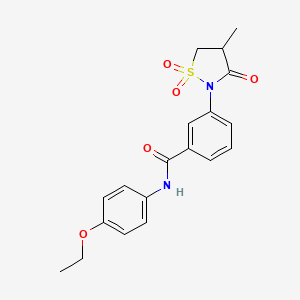 molecular formula C19H20N2O5S B3302981 N-(4-ethoxyphenyl)-3-(4-methyl-1,1,3-trioxo-1lambda6,2-thiazolidin-2-yl)benzamide CAS No. 919633-98-0