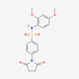 molecular formula C18H18N2O6S B3302989 N-(2,4-dimethoxyphenyl)-4-(2,5-dioxopyrrolidin-1-yl)benzene-1-sulfonamide CAS No. 919648-74-1