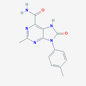 molecular formula C14H13N5O2 B033031 8,9-Dihydro-2-methyl-9-(4-methylphenyl)-8-oxo-7H-purine-6-carboxamide CAS No. 932497-74-0