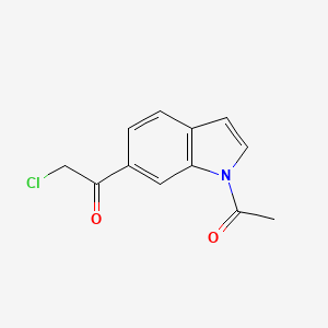 molecular formula C12H10ClNO2 B3303131 Ethanone, 1-(1-acetyl-1H-indol-6-yl)-2-chloro- CAS No. 92013-04-2