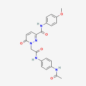 molecular formula C22H21N5O5 B3303149 1-{[(4-acetamidophenyl)carbamoyl]methyl}-N-(4-methoxyphenyl)-6-oxo-1,6-dihydropyridazine-3-carboxamide CAS No. 920156-94-1