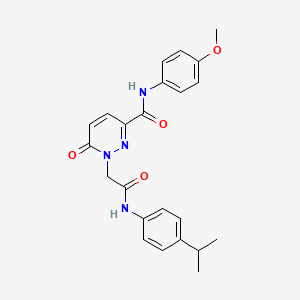 molecular formula C23H24N4O4 B3303154 N-(4-methoxyphenyl)-6-oxo-1-({[4-(propan-2-yl)phenyl]carbamoyl}methyl)-1,6-dihydropyridazine-3-carboxamide CAS No. 920157-27-3