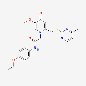 molecular formula C22H24N4O4S B3303217 N-(4-ethoxyphenyl)-2-(5-methoxy-2-{[(4-methylpyrimidin-2-yl)sulfanyl]methyl}-4-oxo-1,4-dihydropyridin-1-yl)acetamide CAS No. 920221-03-0