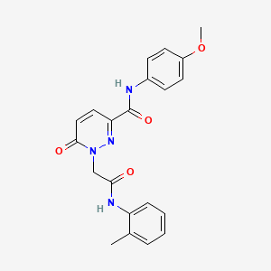 molecular formula C21H20N4O4 B3303240 N-(4-methoxyphenyl)-1-{[(2-methylphenyl)carbamoyl]methyl}-6-oxo-1,6-dihydropyridazine-3-carboxamide CAS No. 920248-59-5