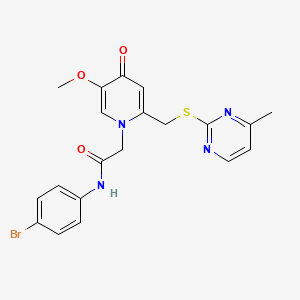 molecular formula C20H19BrN4O3S B3303313 N-(4-bromophenyl)-2-(5-methoxy-2-{[(4-methylpyrimidin-2-yl)sulfanyl]methyl}-4-oxo-1,4-dihydropyridin-1-yl)acetamide CAS No. 920340-73-4