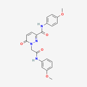 molecular formula C21H20N4O5 B3303358 N-(4-methoxyphenyl)-1-{[(3-methoxyphenyl)carbamoyl]methyl}-6-oxo-1,6-dihydropyridazine-3-carboxamide CAS No. 920366-97-8