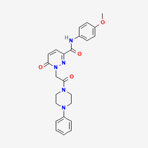molecular formula C24H25N5O4 B3303399 N-(4-methoxyphenyl)-6-oxo-1-[2-oxo-2-(4-phenylpiperazin-1-yl)ethyl]-1,6-dihydropyridazine-3-carboxamide CAS No. 920391-63-5