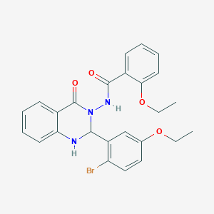 molecular formula C25H24BrN3O4 B330342 N-(2-(2-bromo-5-ethoxyphenyl)-4-oxo-1,4-dihydro-3(2H)-quinazolinyl)-2-ethoxybenzamide 