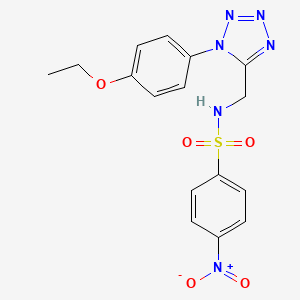 molecular formula C16H16N6O5S B3303476 N-((1-(4-ethoxyphenyl)-1H-tetrazol-5-yl)methyl)-4-nitrobenzenesulfonamide CAS No. 920465-72-1