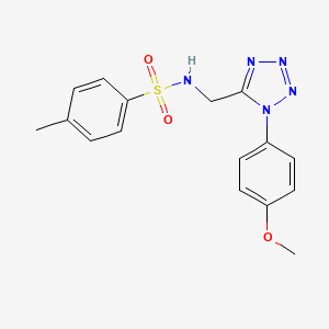 molecular formula C16H17N5O3S B3303635 N-{[1-(4-methoxyphenyl)-1H-1,2,3,4-tetrazol-5-yl]methyl}-4-methylbenzene-1-sulfonamide CAS No. 921123-75-3