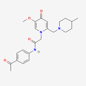 molecular formula C23H29N3O4 B3303710 N-(4-acetylphenyl)-2-{5-methoxy-2-[(4-methylpiperidin-1-yl)methyl]-4-oxo-1,4-dihydropyridin-1-yl}acetamide CAS No. 921471-23-0