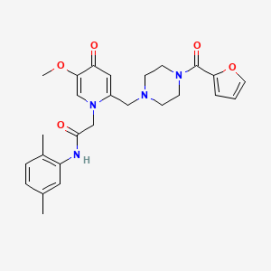 molecular formula C26H30N4O5 B3303726 N-(2,5-dimethylphenyl)-2-(2-((4-(furan-2-carbonyl)piperazin-1-yl)methyl)-5-methoxy-4-oxopyridin-1(4H)-yl)acetamide CAS No. 921478-08-2