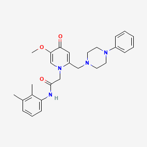 molecular formula C27H32N4O3 B3303737 N-(2,3-dimethylphenyl)-2-{5-methoxy-4-oxo-2-[(4-phenylpiperazin-1-yl)methyl]-1,4-dihydropyridin-1-yl}acetamide CAS No. 921478-56-0