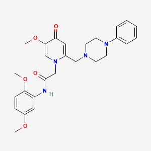 molecular formula C27H32N4O5 B3303745 N-(2,5-dimethoxyphenyl)-2-{5-methoxy-4-oxo-2-[(4-phenylpiperazin-1-yl)methyl]-1,4-dihydropyridin-1-yl}acetamide CAS No. 921478-69-5