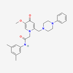 molecular formula C27H32N4O3 B3303774 N-(3,5-dimethylphenyl)-2-{5-methoxy-4-oxo-2-[(4-phenylpiperazin-1-yl)methyl]-1,4-dihydropyridin-1-yl}acetamide CAS No. 921481-22-3