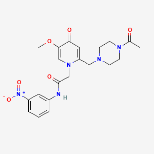 molecular formula C21H25N5O6 B3303790 2-(2-((4-acetylpiperazin-1-yl)methyl)-5-methoxy-4-oxopyridin-1(4H)-yl)-N-(3-nitrophenyl)acetamide CAS No. 921490-34-8