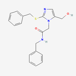 molecular formula C20H21N3O2S B3303852 N-benzyl-2-[2-(benzylsulfanyl)-5-(hydroxymethyl)-1H-imidazol-1-yl]acetamide CAS No. 921503-87-9