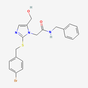 molecular formula C20H20BrN3O2S B3303860 N-benzyl-2-(2-{[(4-bromophenyl)methyl]sulfanyl}-5-(hydroxymethyl)-1H-imidazol-1-yl)acetamide CAS No. 921504-05-4