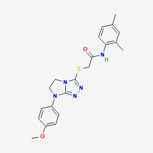 molecular formula C21H23N5O2S B3303923 N-(2,4-dimethylphenyl)-2-{[7-(4-methoxyphenyl)-5H,6H,7H-imidazo[2,1-c][1,2,4]triazol-3-yl]sulfanyl}acetamide CAS No. 921515-33-5