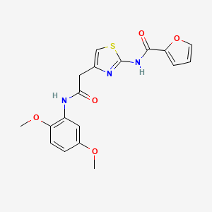 molecular formula C18H17N3O5S B3303936 N-(4-{[(2,5-dimethoxyphenyl)carbamoyl]methyl}-1,3-thiazol-2-yl)furan-2-carboxamide CAS No. 921521-13-3