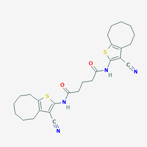molecular formula C27H32N4O2S2 B330394 N,N'-bis(3-cyano-4,5,6,7,8,9-hexahydrocycloocta[b]thiophen-2-yl)pentanediamide 