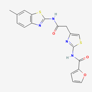 molecular formula C18H14N4O3S2 B3303940 N-(4-{[(6-methyl-1,3-benzothiazol-2-yl)carbamoyl]methyl}-1,3-thiazol-2-yl)furan-2-carboxamide CAS No. 921521-29-1