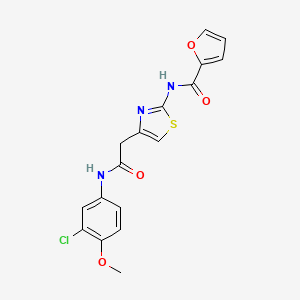 molecular formula C17H14ClN3O4S B3303948 N-(4-{[(3-chloro-4-methoxyphenyl)carbamoyl]methyl}-1,3-thiazol-2-yl)furan-2-carboxamide CAS No. 921521-41-7