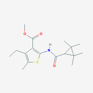 molecular formula C17H25NO3S B330395 Methyl 4-ethyl-5-methyl-2-{[(2,2,3,3-tetramethylcyclopropyl)carbonyl]amino}-3-thiophenecarboxylate 