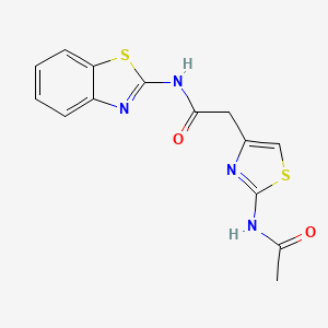 molecular formula C14H12N4O2S2 B3303961 N-(1,3-benzothiazol-2-yl)-2-(2-acetamido-1,3-thiazol-4-yl)acetamide CAS No. 921522-62-5