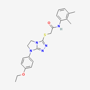 molecular formula C22H25N5O2S B3303988 N-(2,3-dimethylphenyl)-2-{[7-(4-ethoxyphenyl)-5H,6H,7H-imidazo[2,1-c][1,2,4]triazol-3-yl]sulfanyl}acetamide CAS No. 921538-07-0
