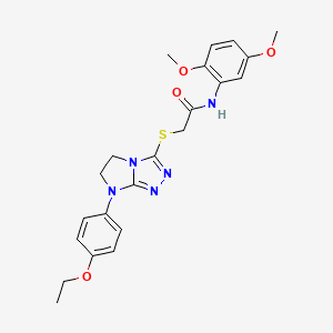 molecular formula C22H25N5O4S B3304000 N-(2,5-dimethoxyphenyl)-2-{[7-(4-ethoxyphenyl)-5H,6H,7H-imidazo[2,1-c][1,2,4]triazol-3-yl]sulfanyl}acetamide CAS No. 921538-31-0