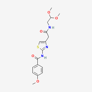 molecular formula C17H21N3O5S B3304030 N-(4-{[(2,2-dimethoxyethyl)carbamoyl]methyl}-1,3-thiazol-2-yl)-4-methoxybenzamide CAS No. 921542-50-9