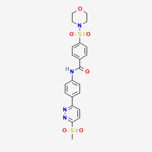 molecular formula C22H22N4O6S2 B3304057 N-[4-(6-methanesulfonylpyridazin-3-yl)phenyl]-4-(morpholine-4-sulfonyl)benzamide CAS No. 921544-02-7