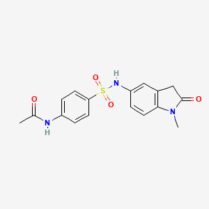 molecular formula C17H17N3O4S B3304082 N-{4-[(1-methyl-2-oxo-2,3-dihydro-1H-indol-5-yl)sulfamoyl]phenyl}acetamide CAS No. 921558-14-7