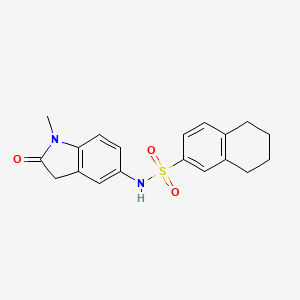 molecular formula C19H20N2O3S B3304090 N-(1-methyl-2-oxo-2,3-dihydro-1H-indol-5-yl)-5,6,7,8-tetrahydronaphthalene-2-sulfonamide CAS No. 921558-92-1
