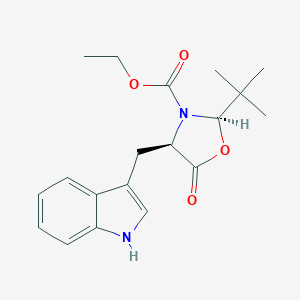 molecular formula C19H24N2O4 B033041 (2R,4R)-2-tert-Butyl-4-[(1H-indol-3-yl)methyl]-5-oxooxazolidine-3-carboxylic acid ethyl ester CAS No. 170458-96-5