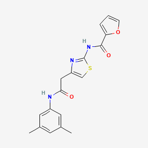 molecular formula C18H17N3O3S B3304114 N-(4-{[(3,5-dimethylphenyl)carbamoyl]methyl}-1,3-thiazol-2-yl)furan-2-carboxamide CAS No. 921562-74-5
