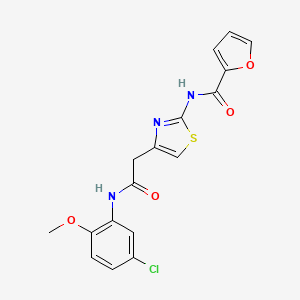 molecular formula C17H14ClN3O4S B3304116 N-(4-{[(5-chloro-2-methoxyphenyl)carbamoyl]methyl}-1,3-thiazol-2-yl)furan-2-carboxamide CAS No. 921562-98-3
