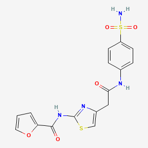 molecular formula C16H14N4O5S2 B3304123 N-(4-{[(4-sulfamoylphenyl)carbamoyl]methyl}-1,3-thiazol-2-yl)furan-2-carboxamide CAS No. 921563-62-4