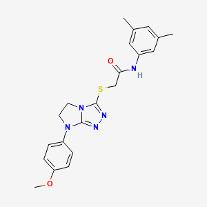 molecular formula C21H23N5O2S B3304170 N-(3,5-dimethylphenyl)-2-{[7-(4-methoxyphenyl)-5H,6H,7H-imidazo[2,1-c][1,2,4]triazol-3-yl]sulfanyl}acetamide CAS No. 921579-21-7