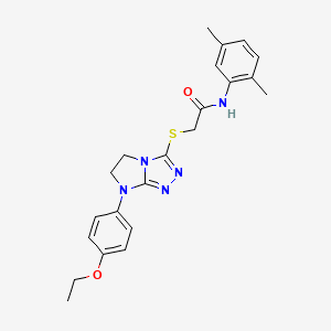 molecular formula C22H25N5O2S B3304188 N-(2,5-dimethylphenyl)-2-{[7-(4-ethoxyphenyl)-5H,6H,7H-imidazo[2,1-c][1,2,4]triazol-3-yl]sulfanyl}acetamide CAS No. 921580-97-4