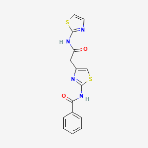 molecular formula C15H12N4O2S2 B3304210 N-(4-(2-oxo-2-(thiazol-2-ylamino)ethyl)thiazol-2-yl)benzamide CAS No. 921583-00-8