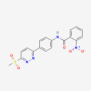 molecular formula C18H14N4O5S B3304224 N-[4-(6-methanesulfonylpyridazin-3-yl)phenyl]-2-nitrobenzamide CAS No. 921585-59-3