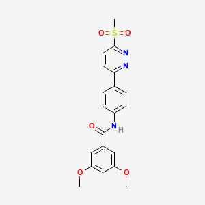 molecular formula C20H19N3O5S B3304251 N-[4-(6-methanesulfonylpyridazin-3-yl)phenyl]-3,5-dimethoxybenzamide CAS No. 921586-26-7