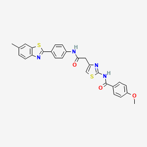 4-methoxy-N-(4-(2-((4-(6-methylbenzo[d]thiazol-2-yl)phenyl)amino)-2-oxoethyl)thiazol-2-yl)benzamide