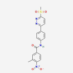 molecular formula C19H16N4O5S B3304262 N-[4-(6-methanesulfonylpyridazin-3-yl)phenyl]-3-methyl-4-nitrobenzamide CAS No. 921586-46-1