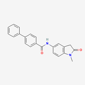 molecular formula C22H18N2O2 B3304303 N-(1-methyl-2-oxo-2,3-dihydro-1H-indol-5-yl)-[1,1'-biphenyl]-4-carboxamide CAS No. 921774-29-0