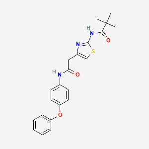 N-(4-(2-oxo-2-((4-phenoxyphenyl)amino)ethyl)thiazol-2-yl)pivalamide