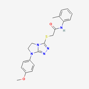 2-((7-(4-methoxyphenyl)-6,7-dihydro-5H-imidazo[2,1-c][1,2,4]triazol-3-yl)thio)-N-(o-tolyl)acetamide
